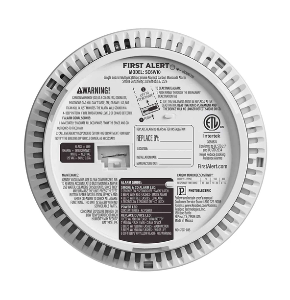 BRK SC6W10 Hardwire Smoke & CO Alarm