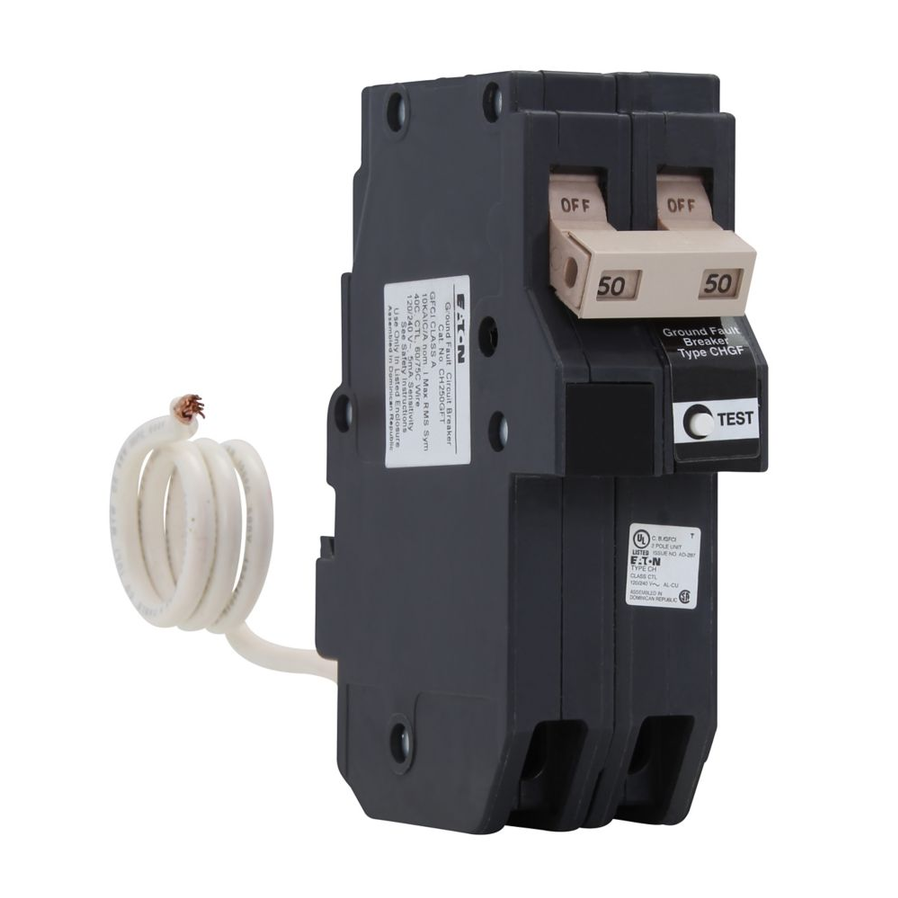 Eaton CH CHFN250GF 60A Double-Pole 120/240V GFCI Circuit Breaker