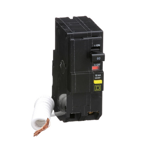 Square D QO QO260GFI 60A Double-Pole 120/240V GFCI Circuit Breaker