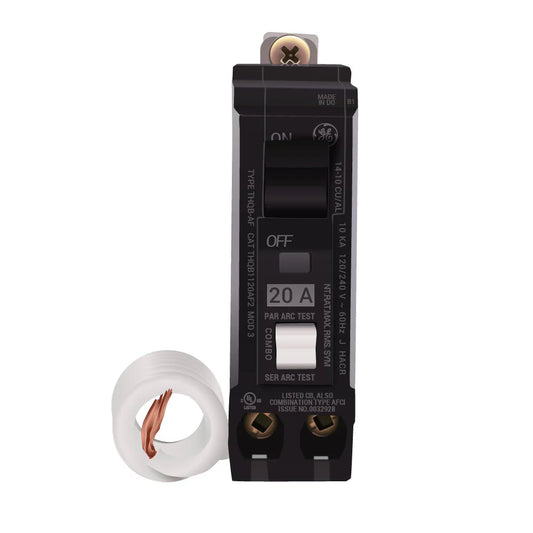 GE, THQB1120AF2, 20 Amp Molded Case Circuit Breaker Bolt-On - 20 Amp - 1 Pole - 120 Volt
