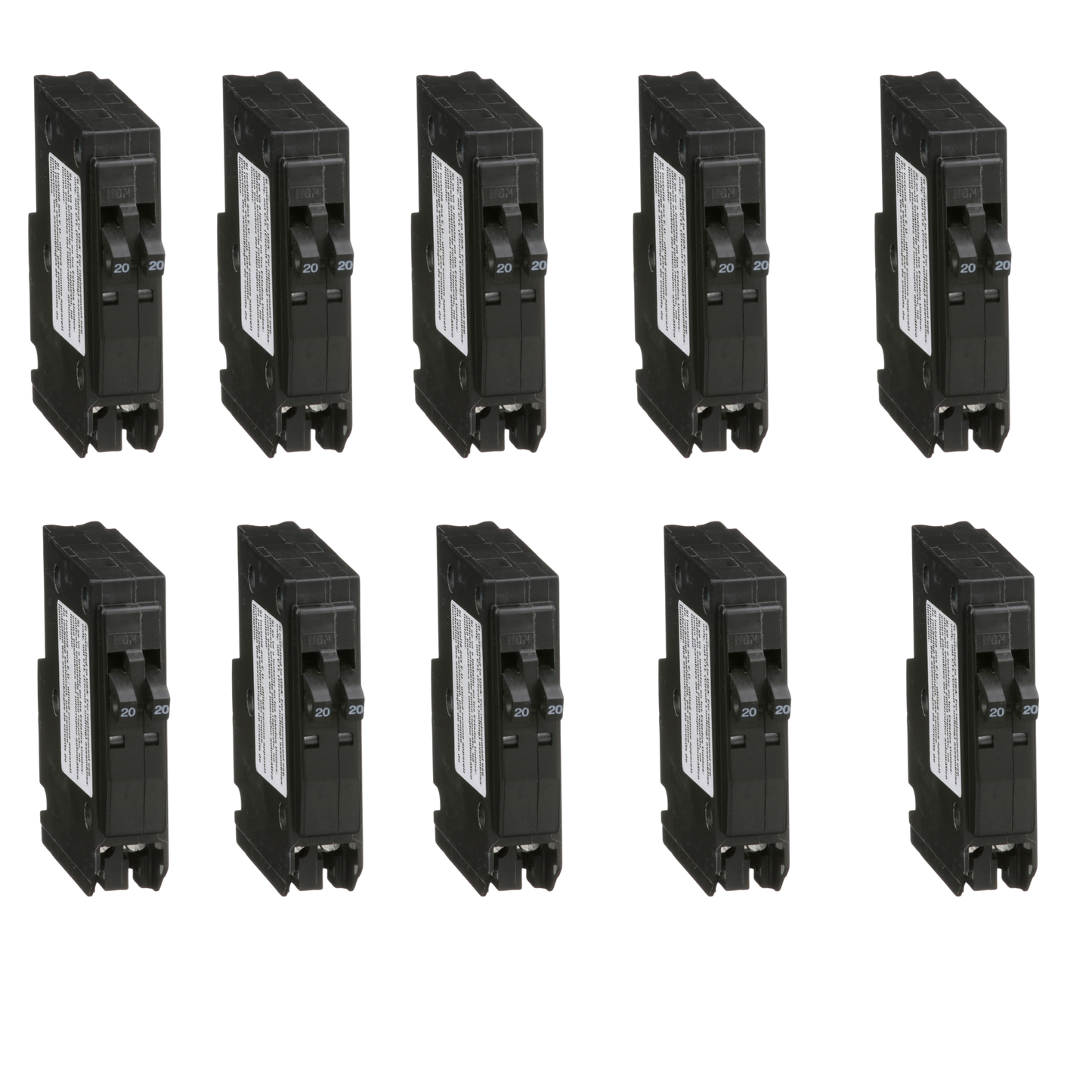 Square D QO QO2020C 20A Double-Pole 120/240V Circuit Breaker (10 Pack)