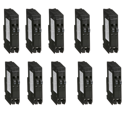 Square D QO QO2020C 20A Double-Pole 120/240V Circuit Breaker (10 Pack)