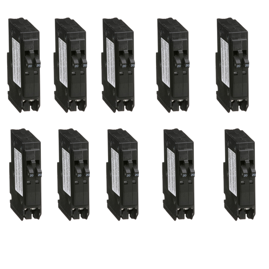 Square D QO QO2020C 20A Double-Pole 120/240V Circuit Breaker (10 Pack)