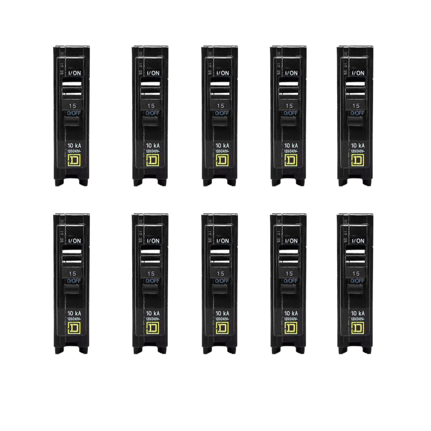 Square D QO QO1515 515A Single-Pole 120V Circuit Breaker (10 Pack)