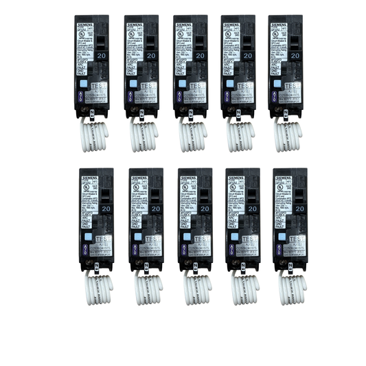 Siemens QP Q120DF 20A Single-Pole 120V Dual-Function AFCI/GFCI Circuit Breaker (10 Pack)