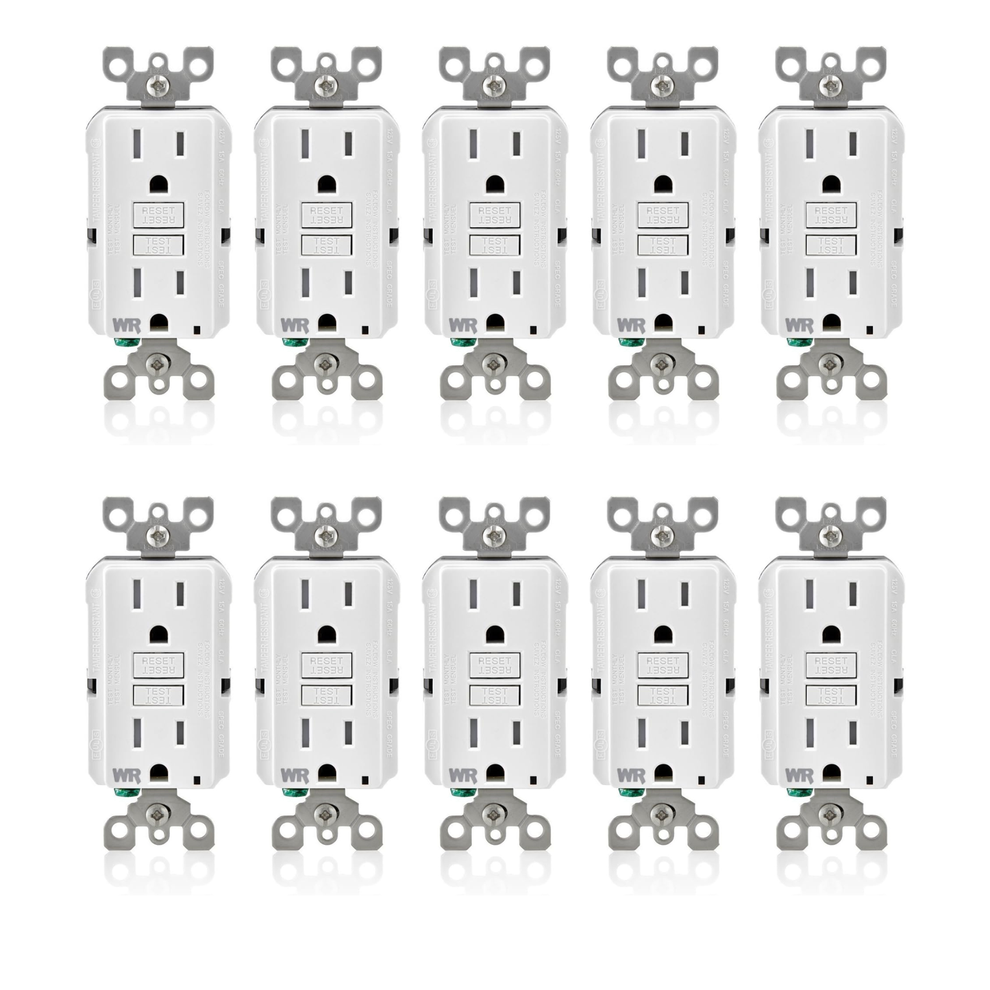 Leviton, GFWT1-W,  15 Amp GFCI Weather-Resistant Outlet (10 pack)