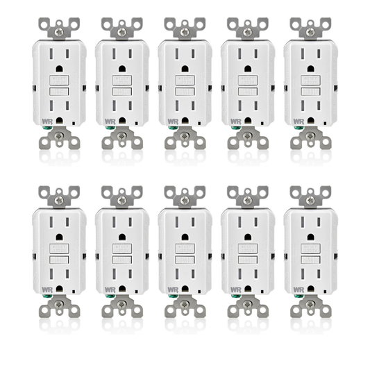 Leviton, GFWT1-W,  15 Amp GFCI Weather-Resistant Outlet (10 pack)