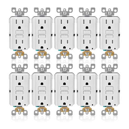 Leviton, GFTR1-W, 15A,  Self-Test SmartlockPro Slim GFCI, (10 Pack)