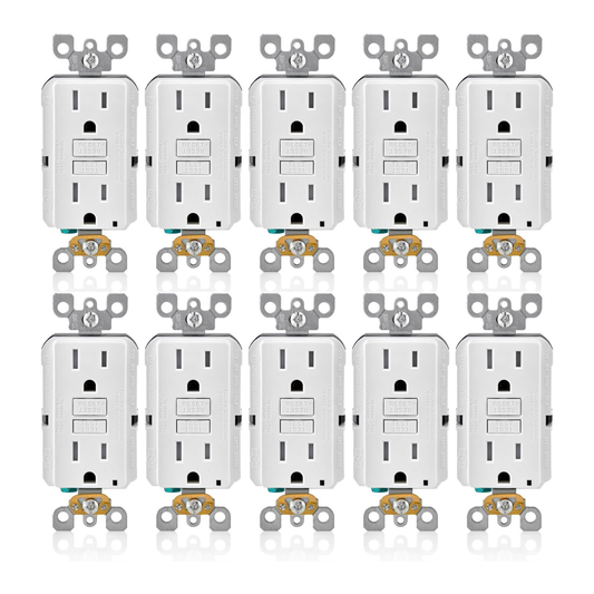 Leviton, GFTR1-W, 15A,  Self-Test SmartlockPro Slim GFCI, (10 Pack)
