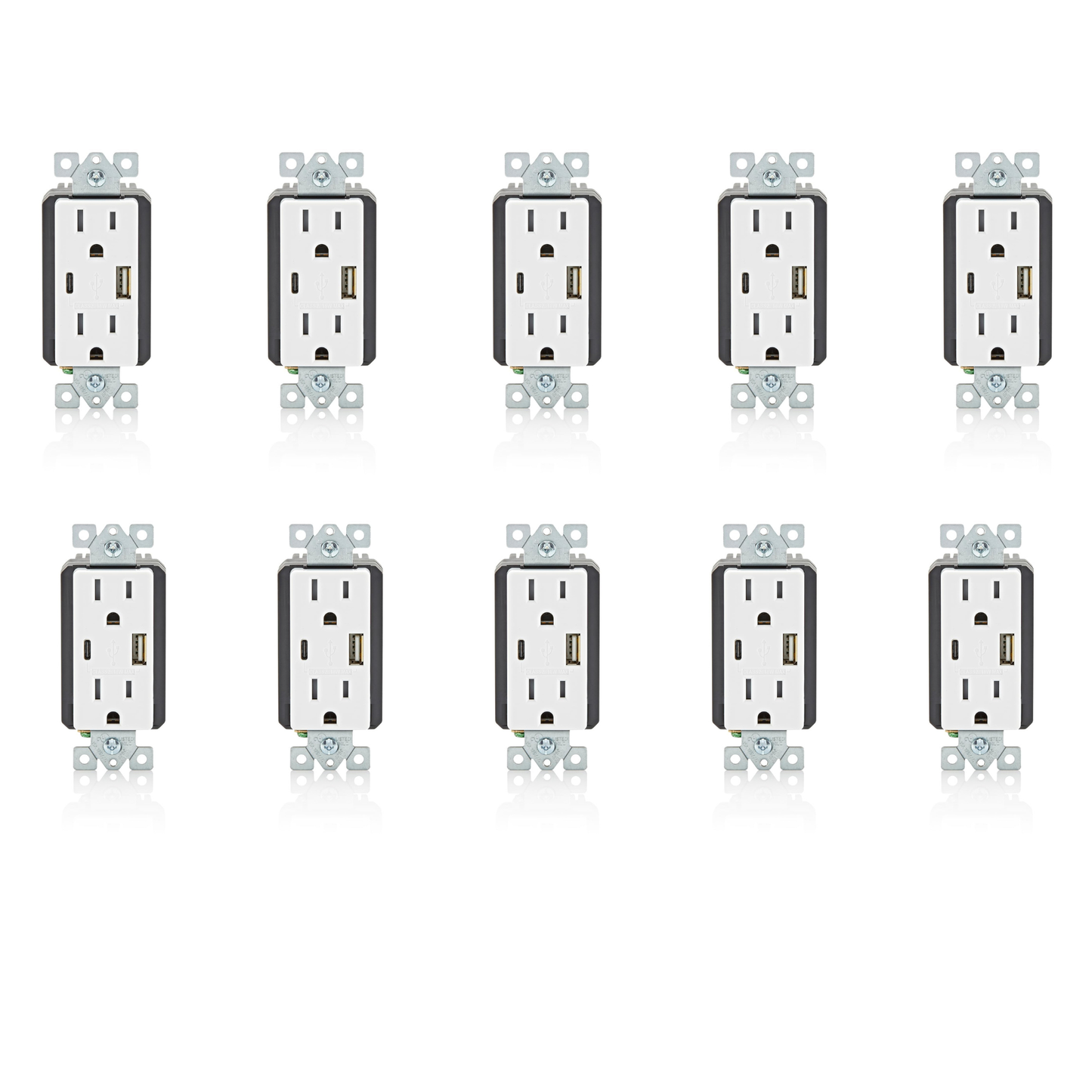 Leviton, T5638-W, 18W, 15A Tamper-Resistant Outlet, White (10 Pack)