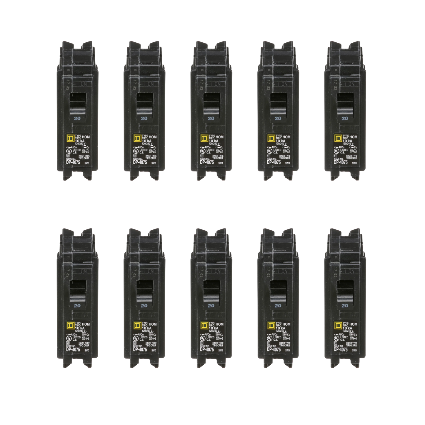 HOM120CP Homeline 20-Amp Single-Pole Circuit Breaker (10 Pack)