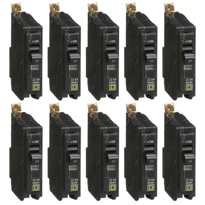 Square D QOB QOB120VH 20A Single-Pole 120V Bolt-On Circuit Breaker (10 Pack)