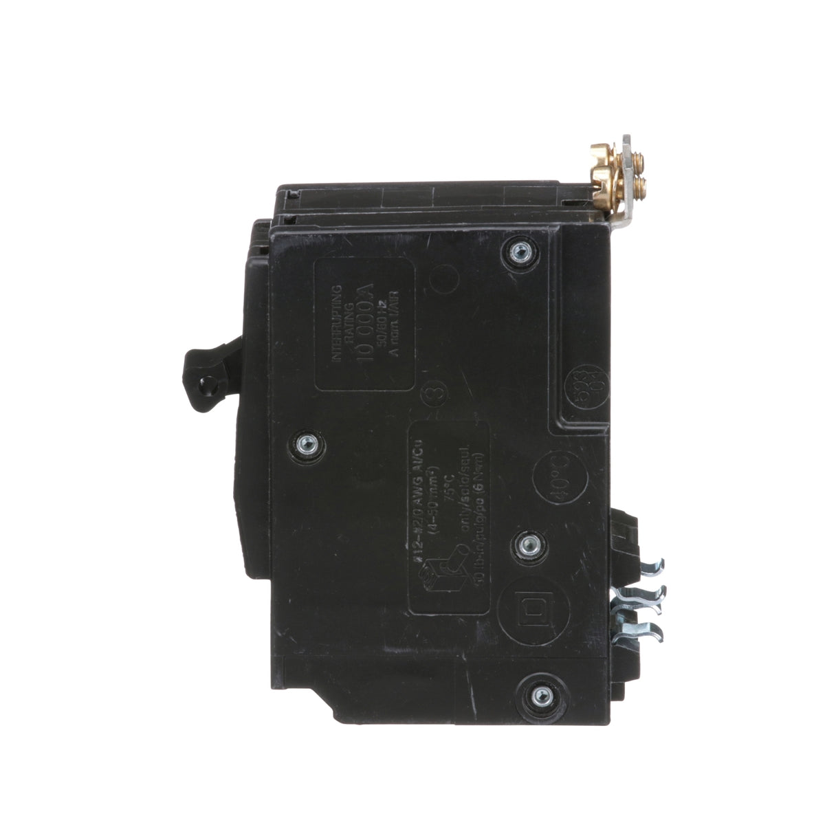 Square D QOB2125 125 Amp bolt-on circuit breaker, side view