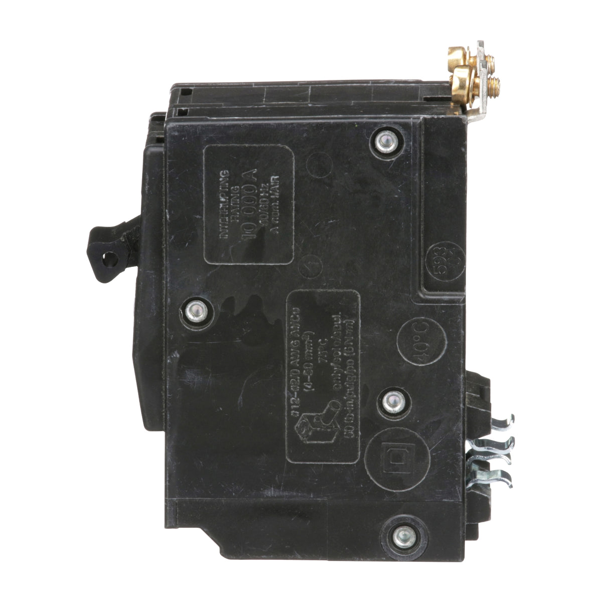 Square D QOB2100 100 Amp bolt-on circuit breaker, side view