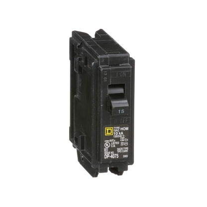 Square D Homeline HOM115 15A Single-Pole 120V Circuit Breaker