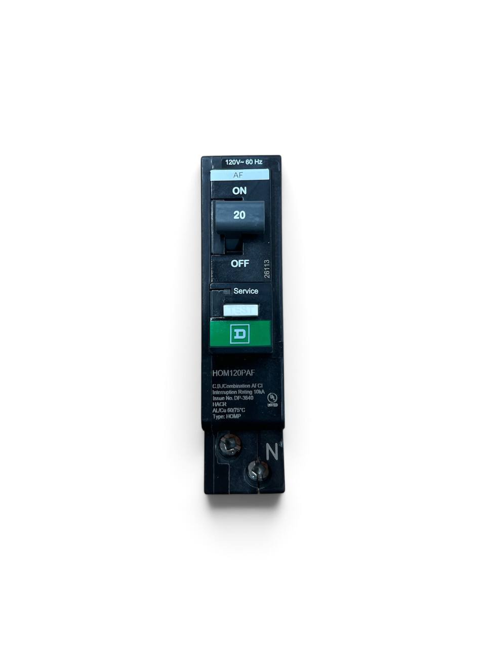 Square D Homeline HOM120PAF 20A Single-Pole 120V Combination AFCI Circuit Breaker