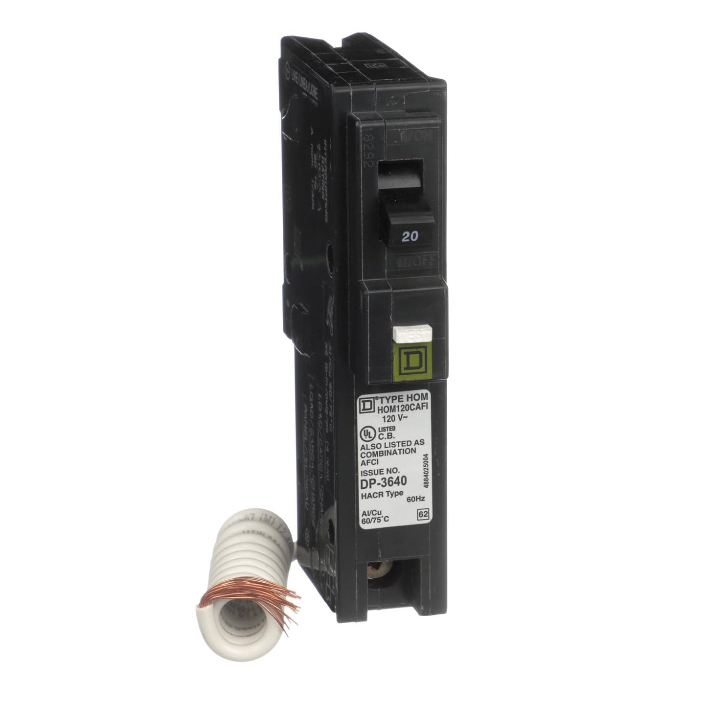 Square D Homeline Hom120CAFIC 20A Single-Pole 120V AFCI Circuit Breaker