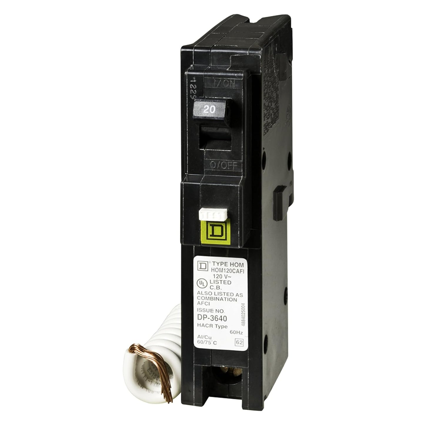Square D Homeline Hom120CAFIC 20A Single-Pole 120V AFCI Circuit Breaker