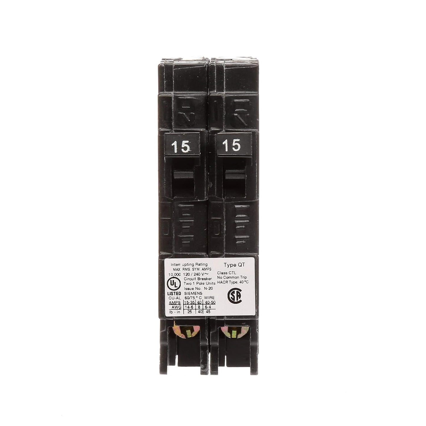 Siemens QP Q1515 15A Single-Pole 120V Circuit Breaker