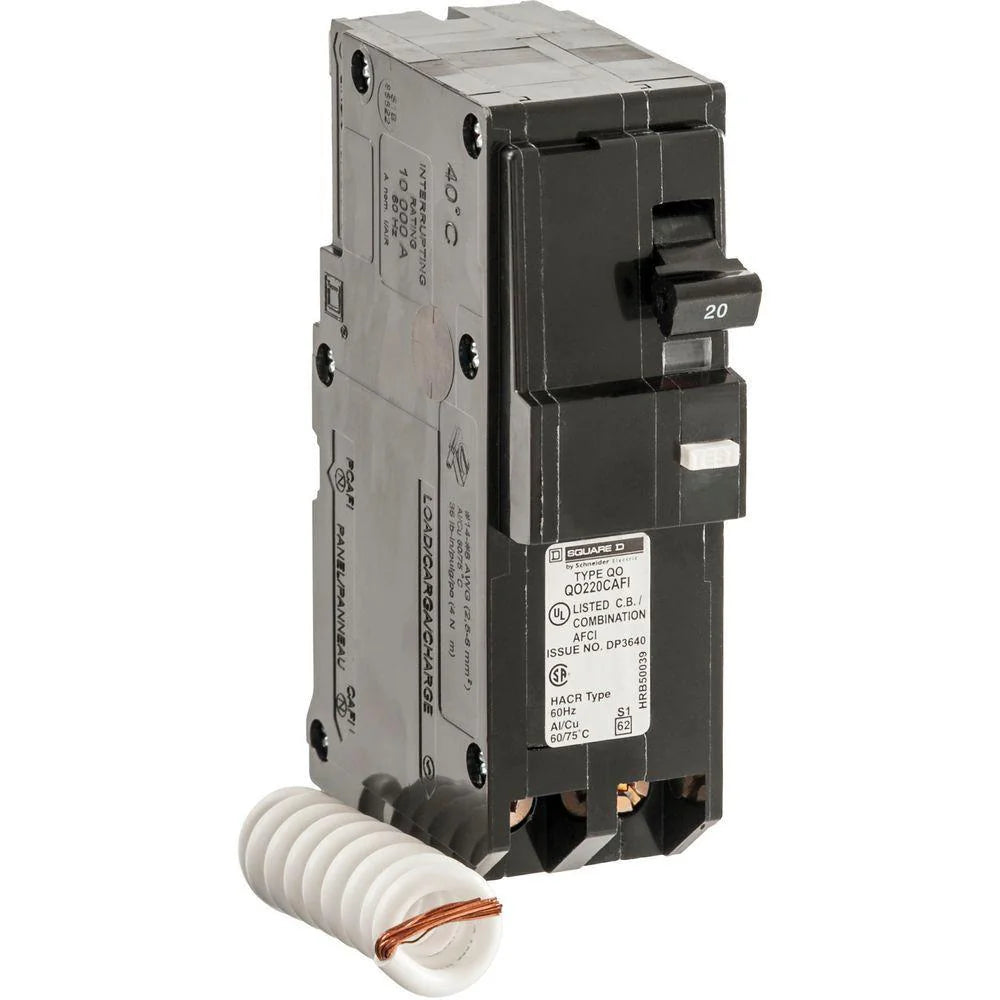 QO220CAFI, 20A, Double-Pole, Circuit Breaker