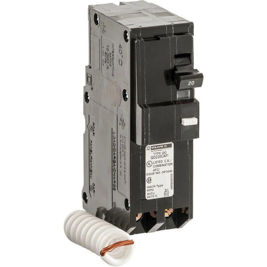 QO220CAFI, 20A, Double-Pole, Circuit Breaker