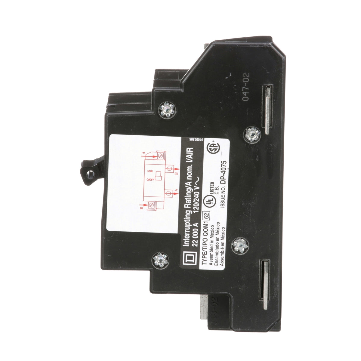 Square D, QOM60VH, QO, 60A, 2 pole, 120/240VAC, 22kA, bolt on
